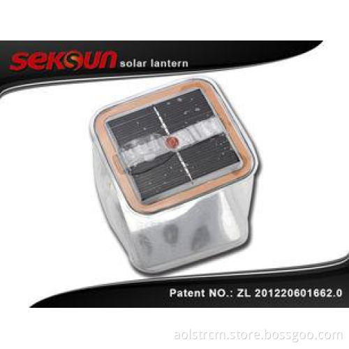 Square hanging LED Solar Lantern , Low / Bright / Strobe so